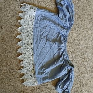 Off the shoulder laced crop top